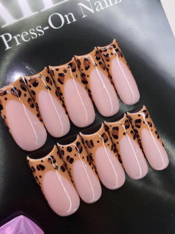 Lux Cheeta Girly Set | Cheeta Print French Press On Nails